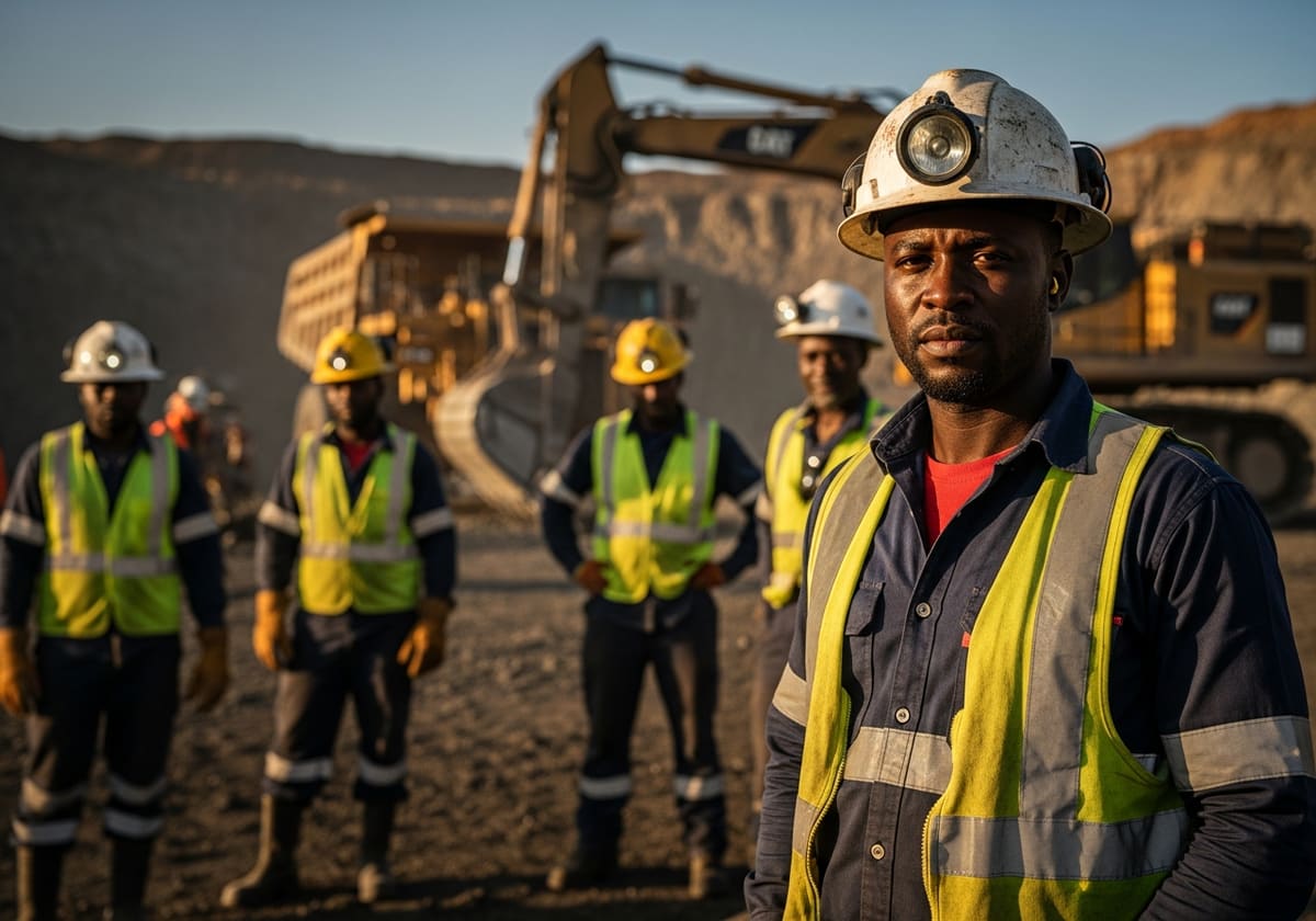 Zambian industrial workers on site